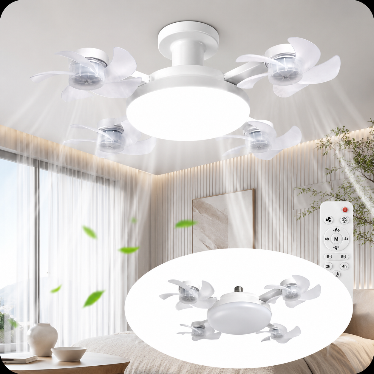 ARCTIQ™ AirLight Pro – 2-in-1 Smart Ceiling Fan Light with Remote Control