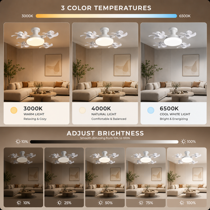 ARCTIQ™ AirLight Pro – 2-in-1 Smart Ceiling Fan Light with Remote Control
